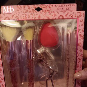 Glitz & Glam Pink Makeup Brush Set 6 Piece AWESOME!! NIB RARE!